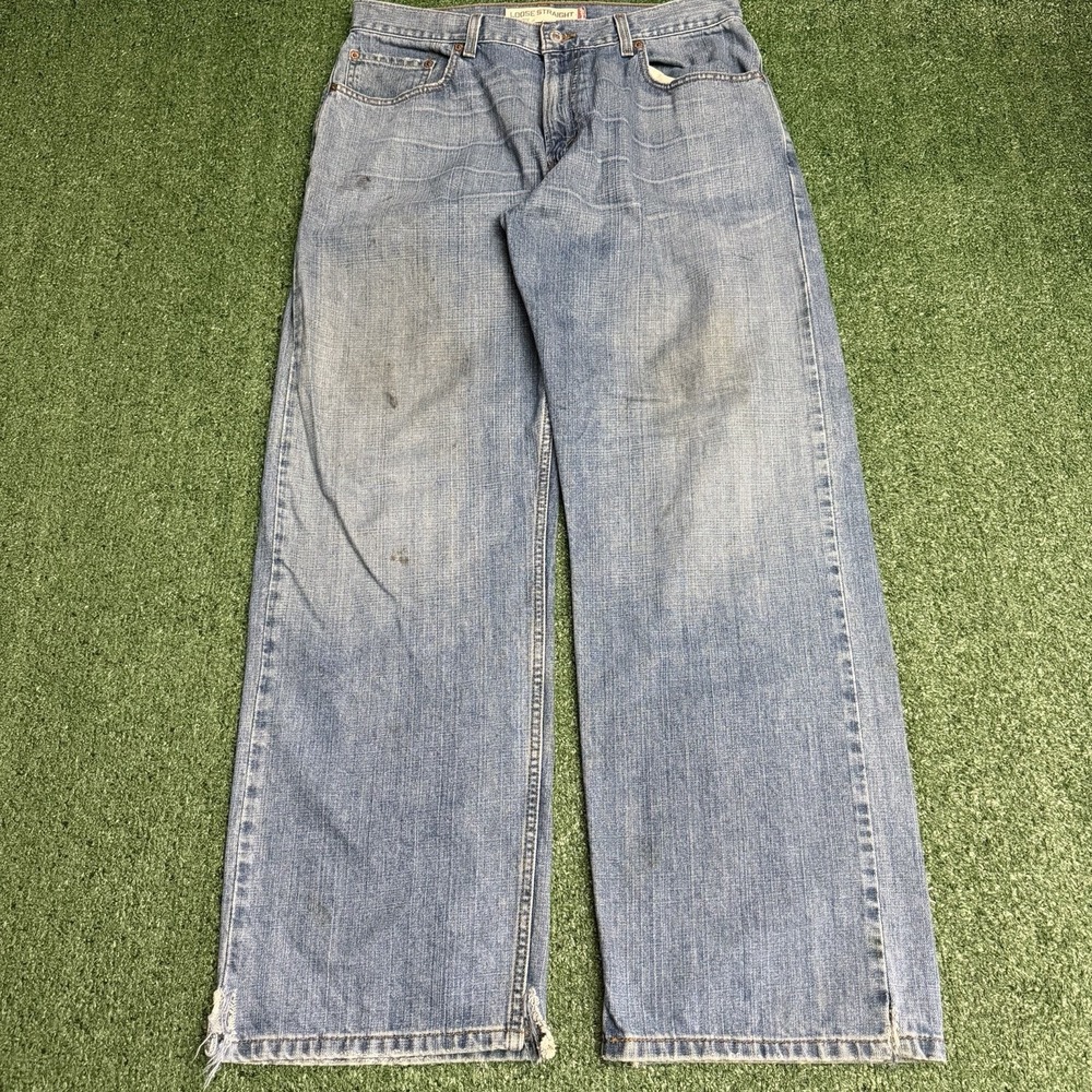 Vtg Levis 569 Jeans Loose Baggy Wide Leg Distressed Grunge Skate Y2K 34x32